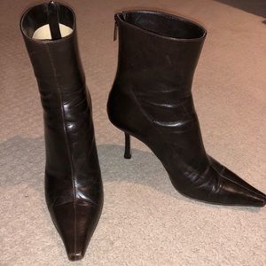 Jimmy Choo Designer Dark Brown Heeled Boots 8